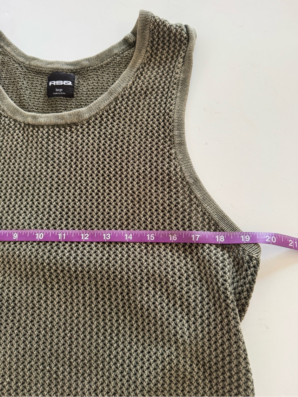 RSQ Olive Knit Sleeveless Tank Top large - Picture 6 of 7
